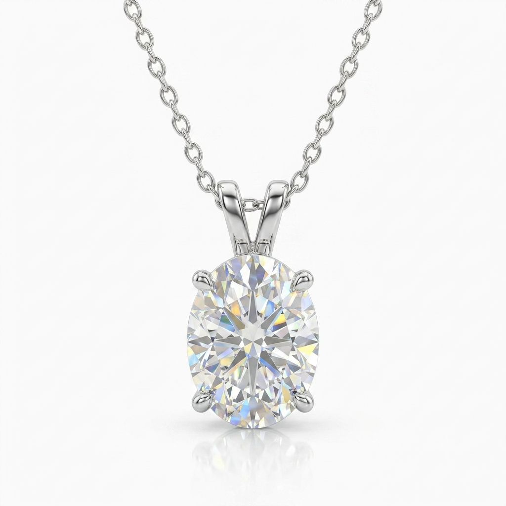 Ovalique Moissanite Necklace -VVS1 Certified π