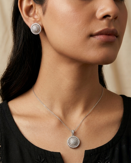 Linear Grace Pendant and studs set