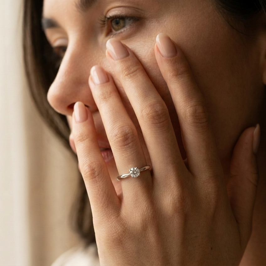 Classic Engagement Moissanite Ring - VVS1 Certified ✨