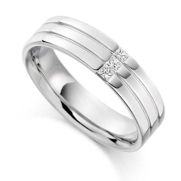 Men's Trinity Moissanite Band -VVS1 Certified π
