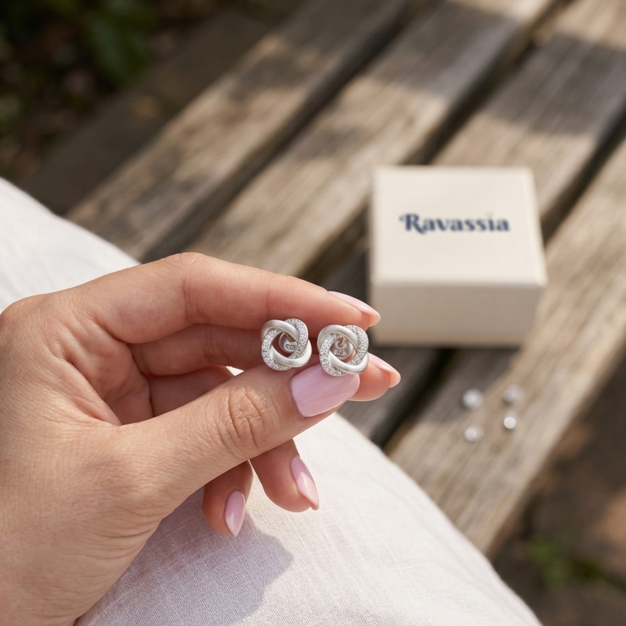 Eternal Twist Moissanite Diamond Studs - VVS1 Certified