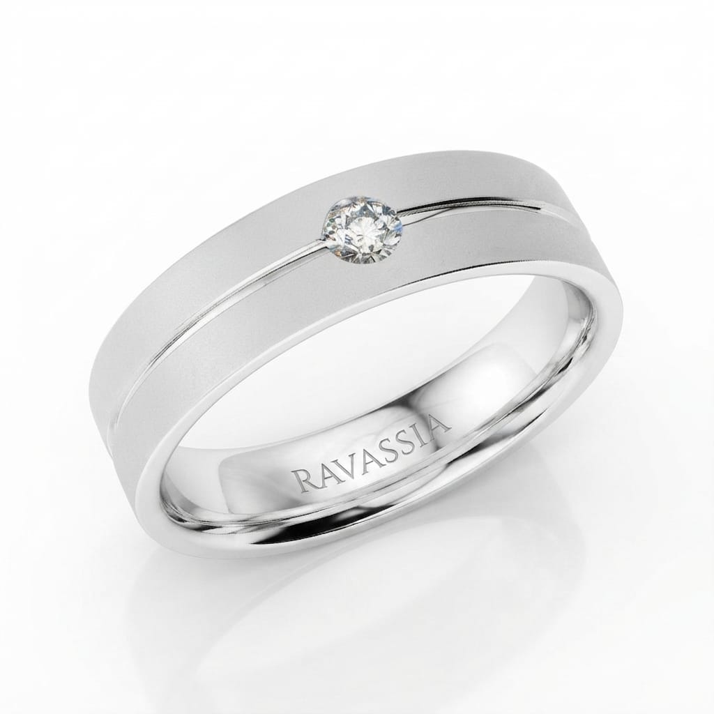 Men's Elite Moissanite Diamond Band -VVS1 Certified Diamond π
