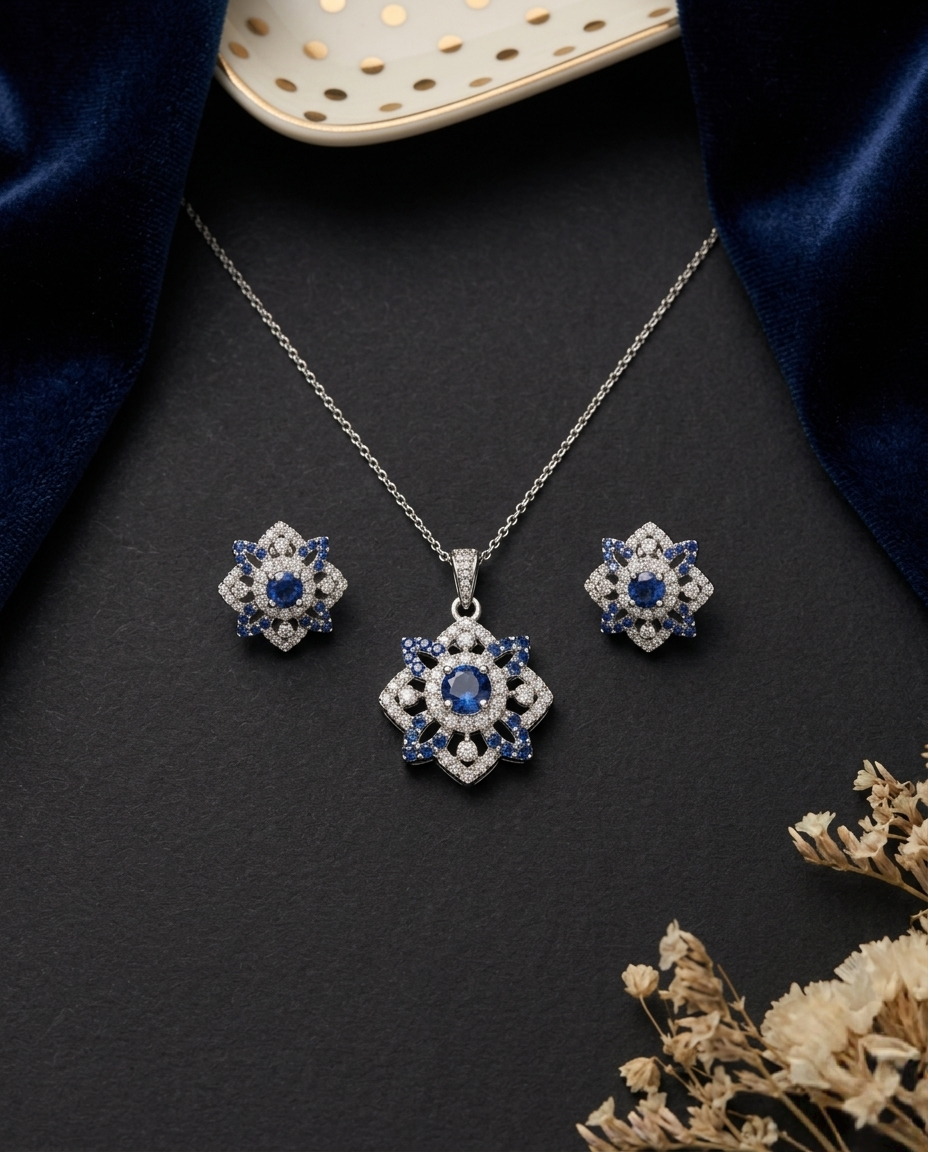 Eternal Bloom Pendant and studs set