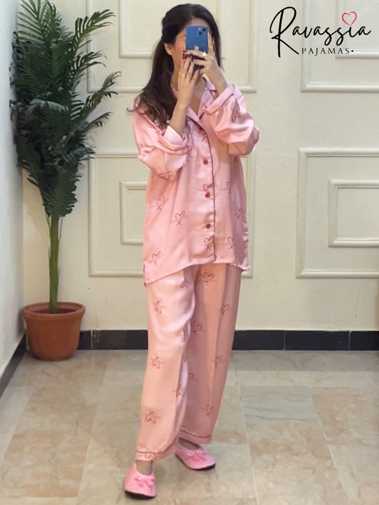 Vitori Pink Silk Pajamas