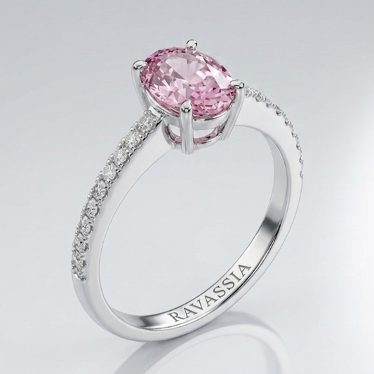 Elegant Oval Pink Sapphire Ring