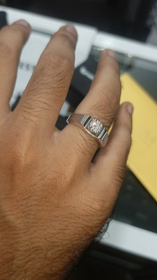 Men's Matt Alpha Moissanite Band -VVS1 Certified 💎