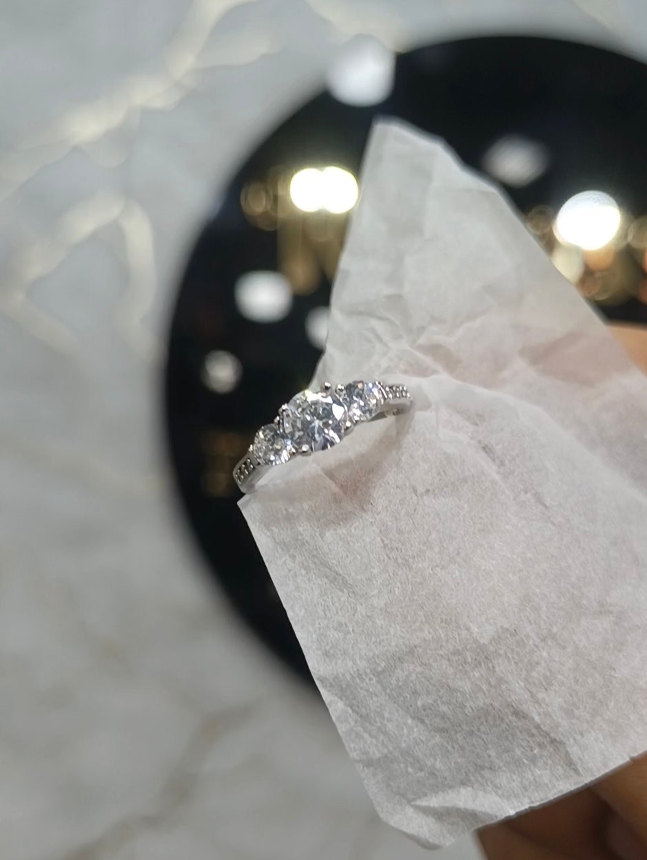 Trinity Promise Moissanite Ring