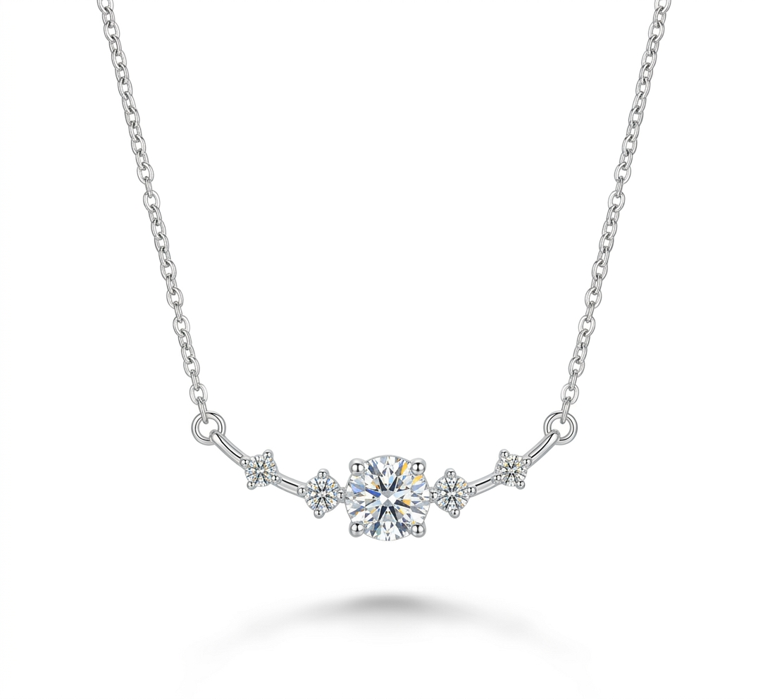 Radiant Curved Moissanite Diamond Necklace - VVS1 Certified
