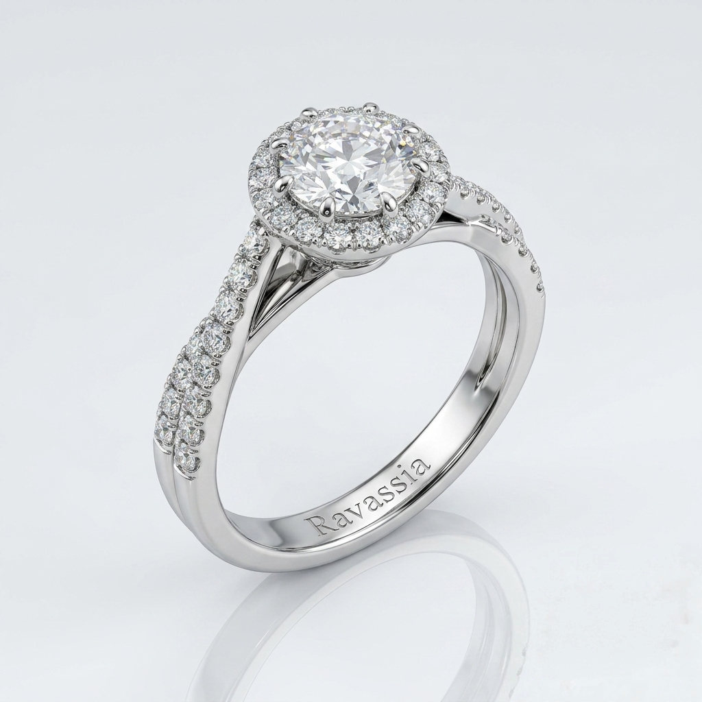 Halo Étoile Moissanite Ring -VVS1 Certified Diamond 💎