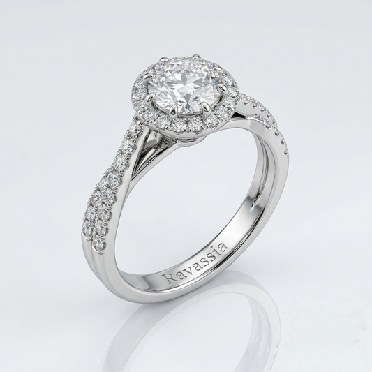 Halo Étoile Moissanite Ring -VVS1 Certified Diamond 💎