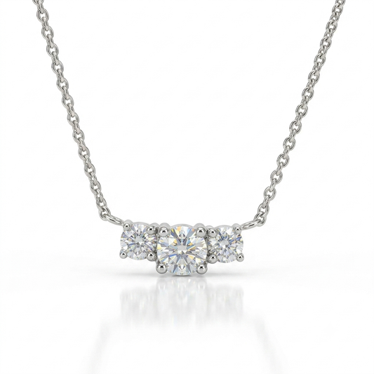 Trinity Moissanite Diamond Necklace -VVS1 Certified Diamonds 💎