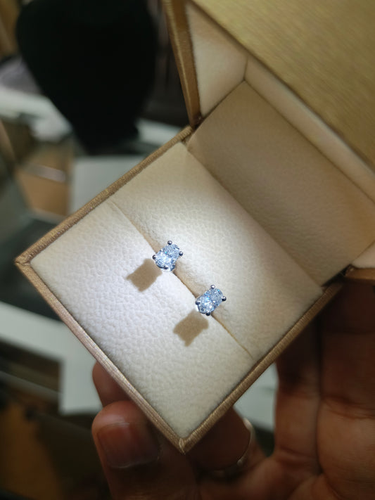 0.5 Carat Each Moissanite Oval Studs - VVS1 Certified 💎