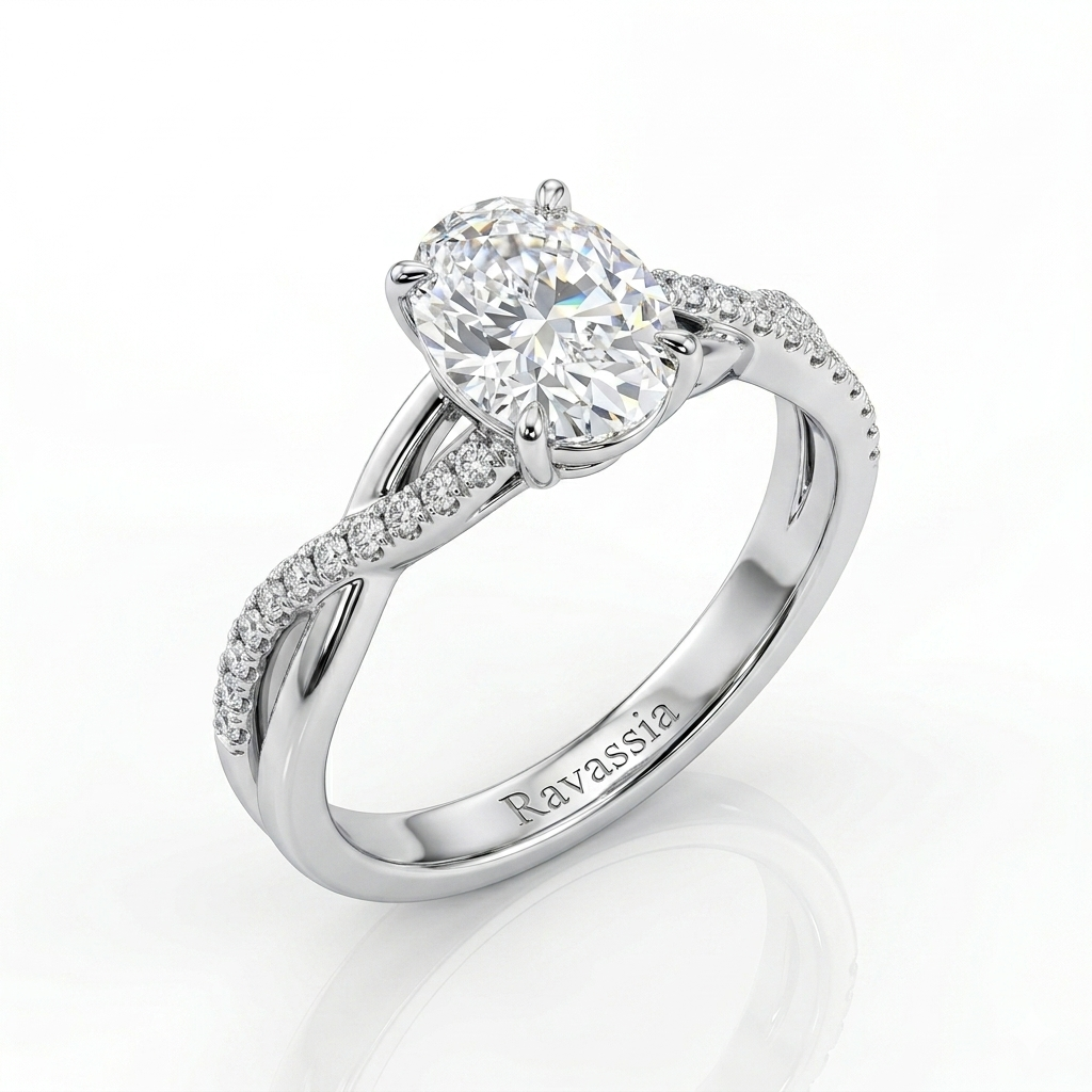 1.5 Carats Oval Cut Luxe fire Moissanite Diamond Ring - VVS1 Certified