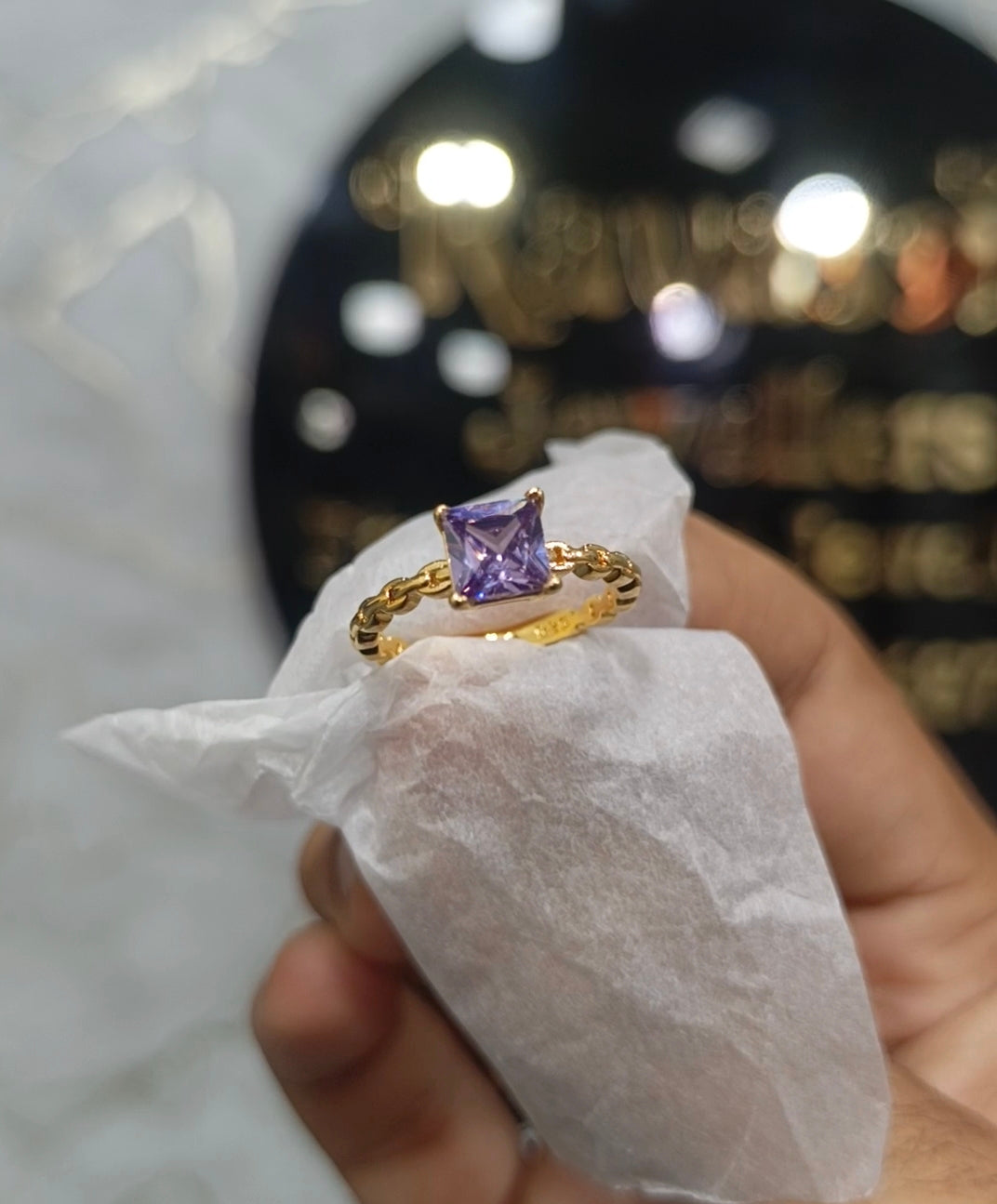 The Violette Infinity Chain Ring