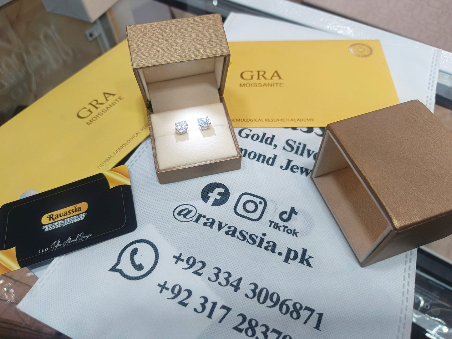2 Carats Each Moissanite Glow Studs - VVS1 Certified 💎