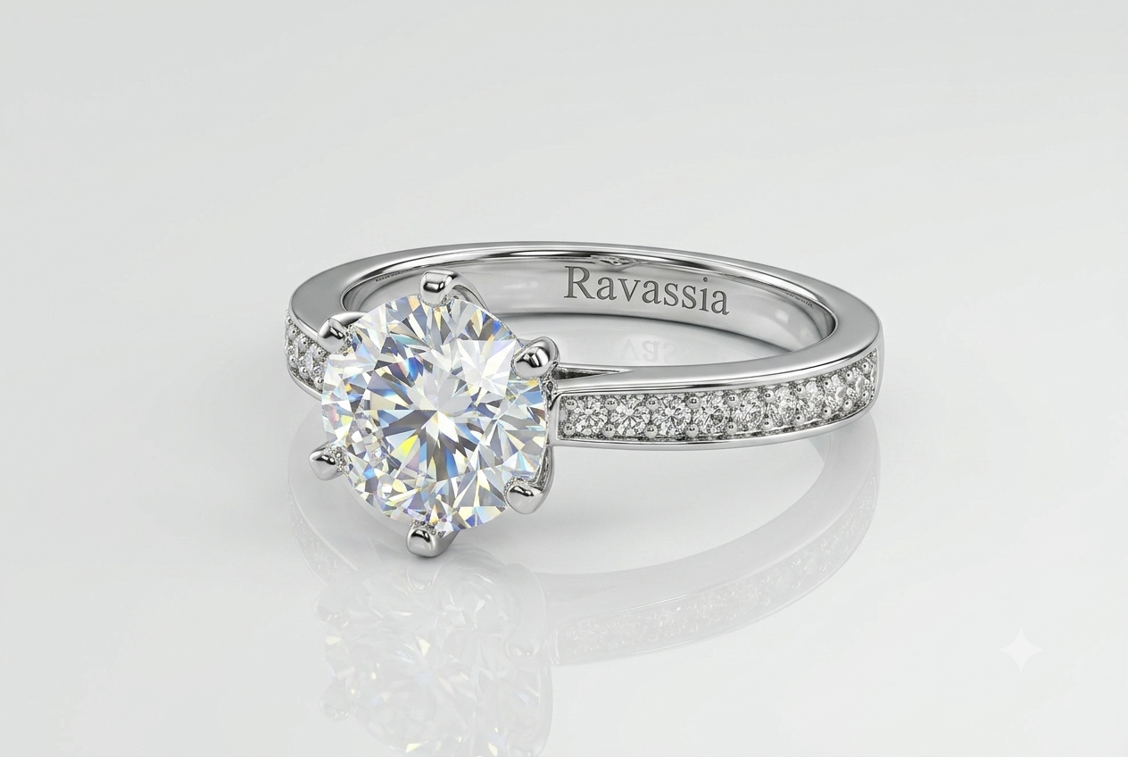 2 Carats Queens Moissanite Diamond Ring - VVS1 Certified Diamond 💎