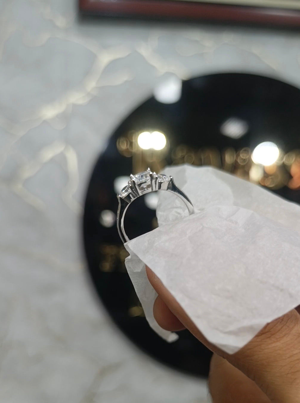Trinity Promise Moissanite Ring