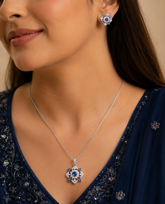 Eternal Bloom Pendant and studs set
