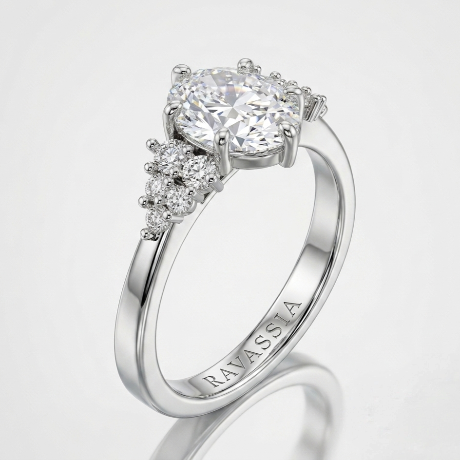 3 Carats Oval Mystique Moissanite Ring -VVS1 Certified Diamond Ring 💎