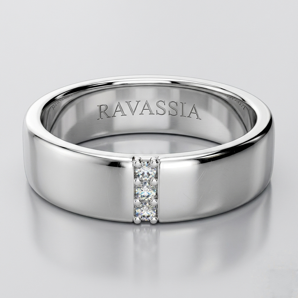 Men's Linear Moissanite Band