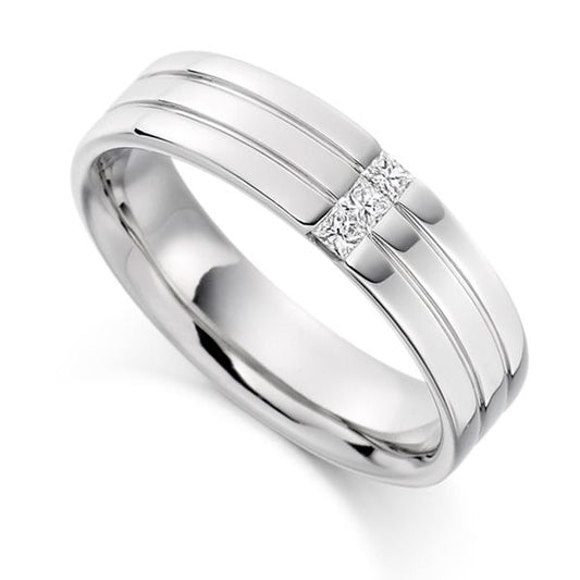 Men's Trinity Moissanite Band -VVS1 Certified 💎