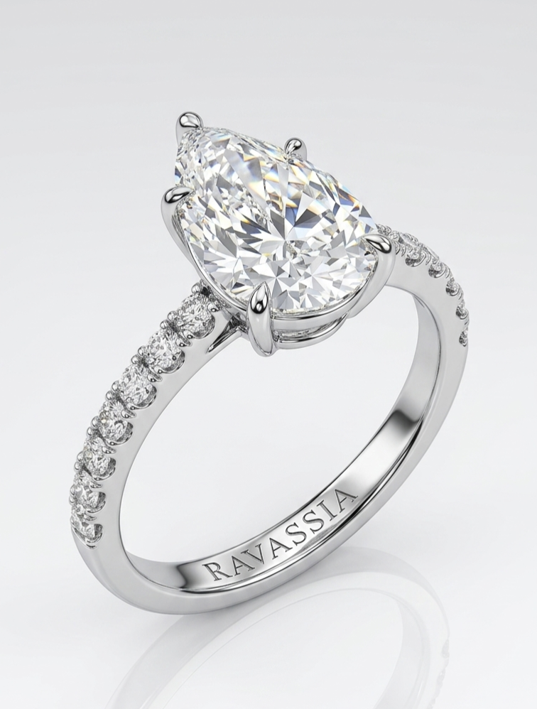 Classic Pear Cut Moissanite Diamond Ring - VVS1 Certified ✨