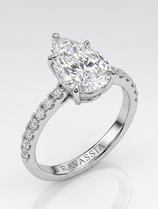 Classic Pear Cut Moissanite Diamond Ring - VVS1 Certified ✨
