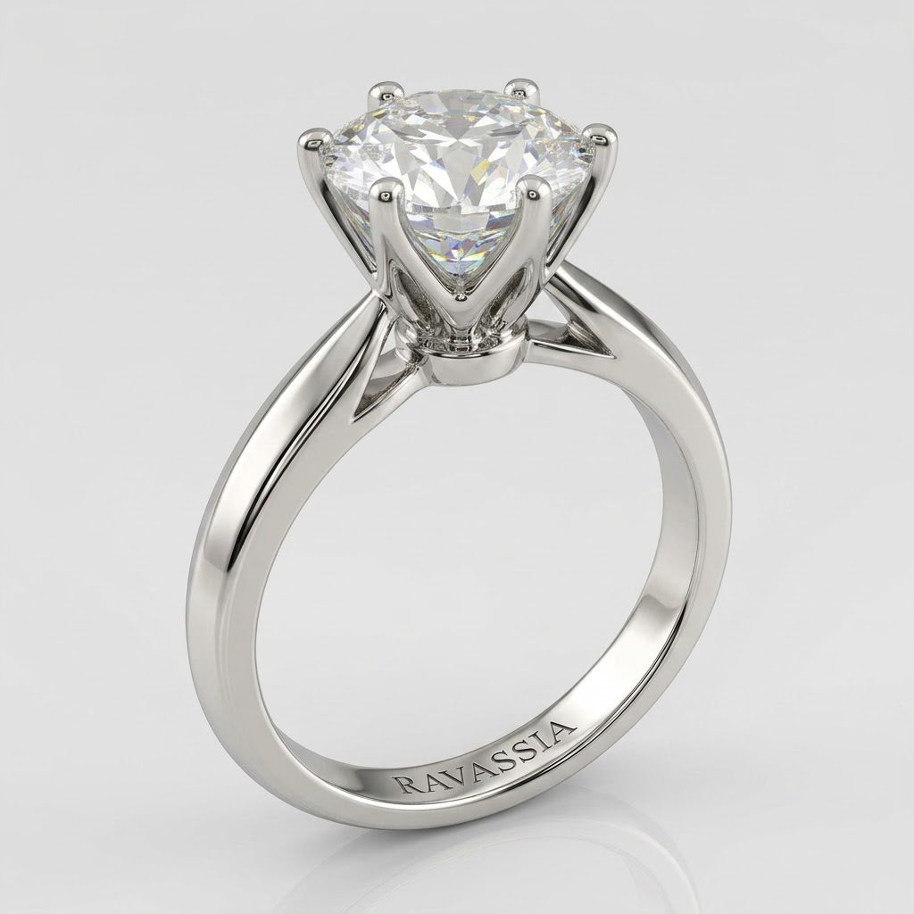 3 Carats Tiffany Inspired Moissanite Diamond Ring -VVS1 Certified Diamond Ring 💎