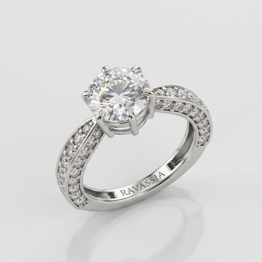 2 Carats Queens Glow Moissanite Diamond Ring - VVS1 Certified Diamond 💎