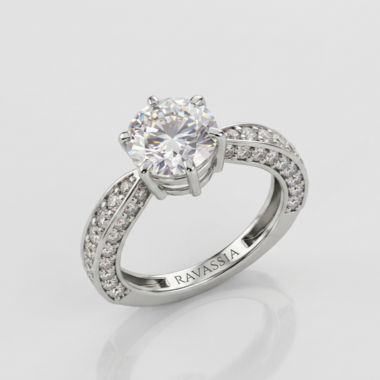 2 Carats Queens Glow Moissanite Diamond Ring - VVS1 Certified Diamond 💎