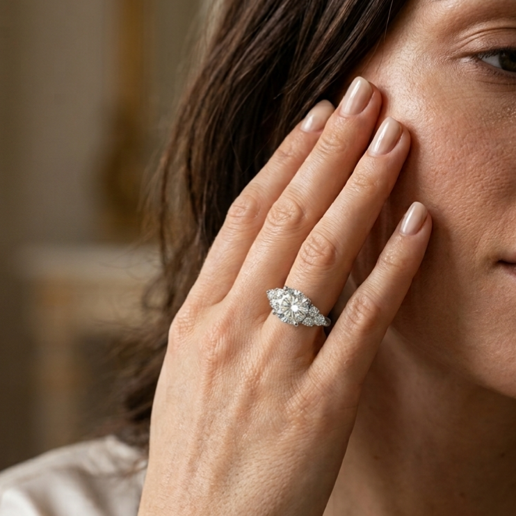 2 Carats Liora Moissanite Ring - VVS1 Certified Diamond 💎