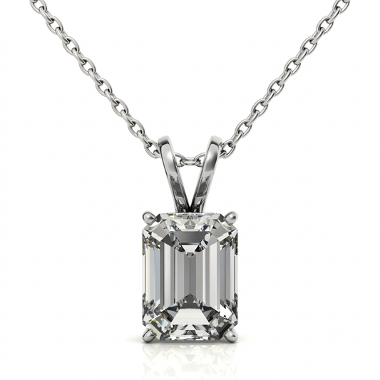 Emeraldine Moissanite Diamond Necklace -VVS1 Certified Diamond 💎