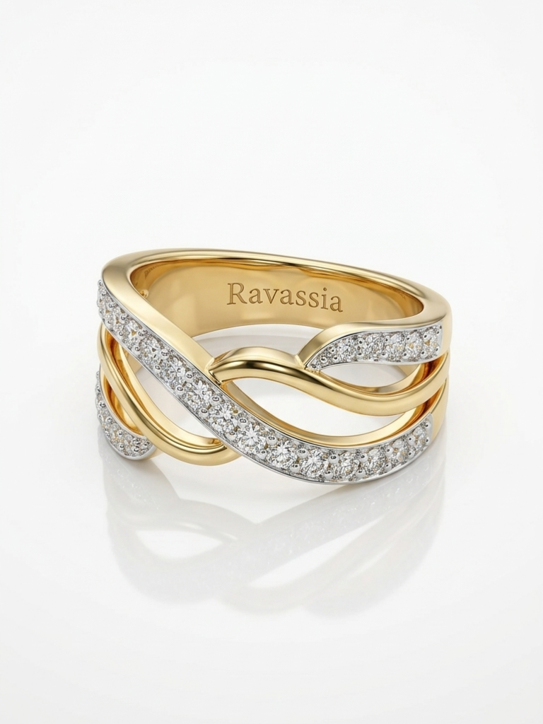 Criss-Cross Moissanite Diamond Eternity Ring - VVS1 Certified