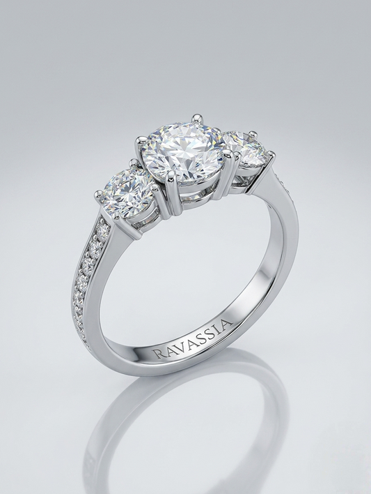 Trinity Promise Moissanite Ring