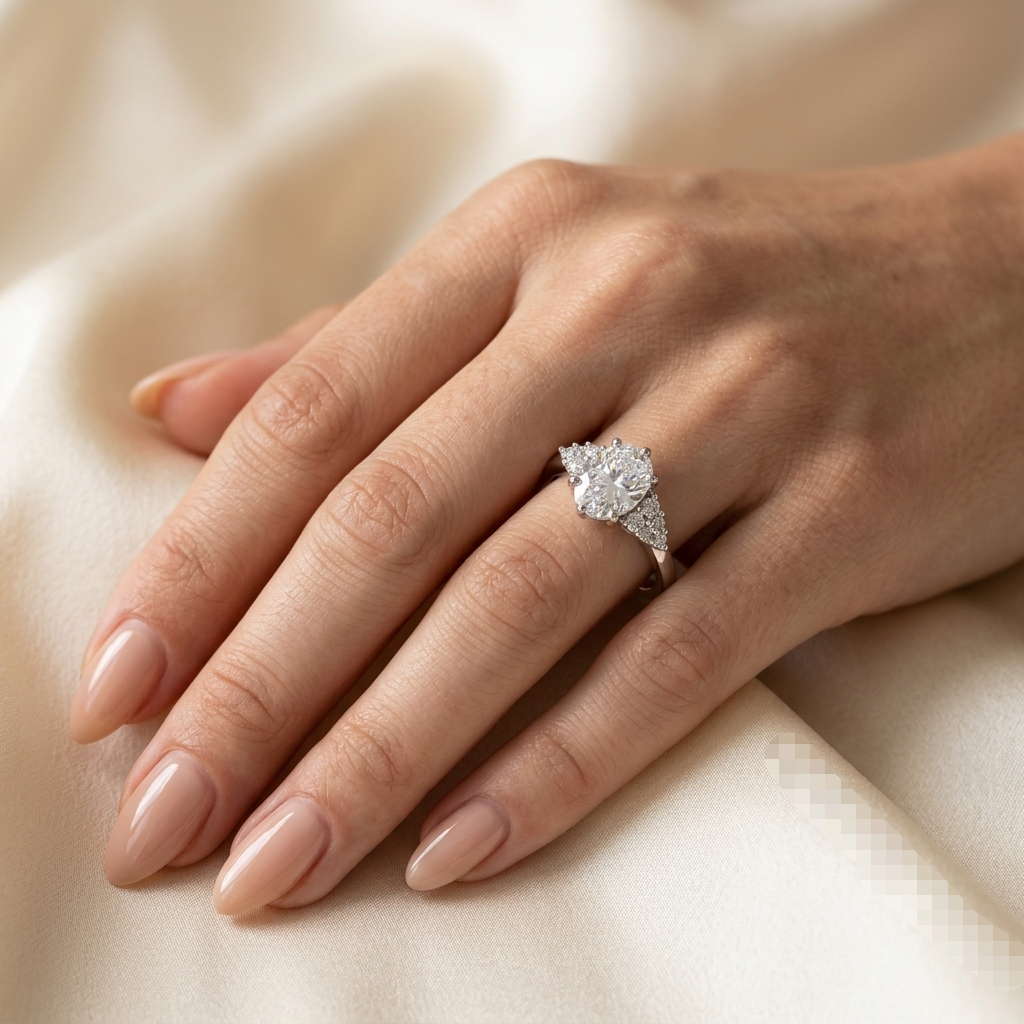 3 Carats Oval Mystique Moissanite Ring -VVS1 Certified Diamond Ring 💎