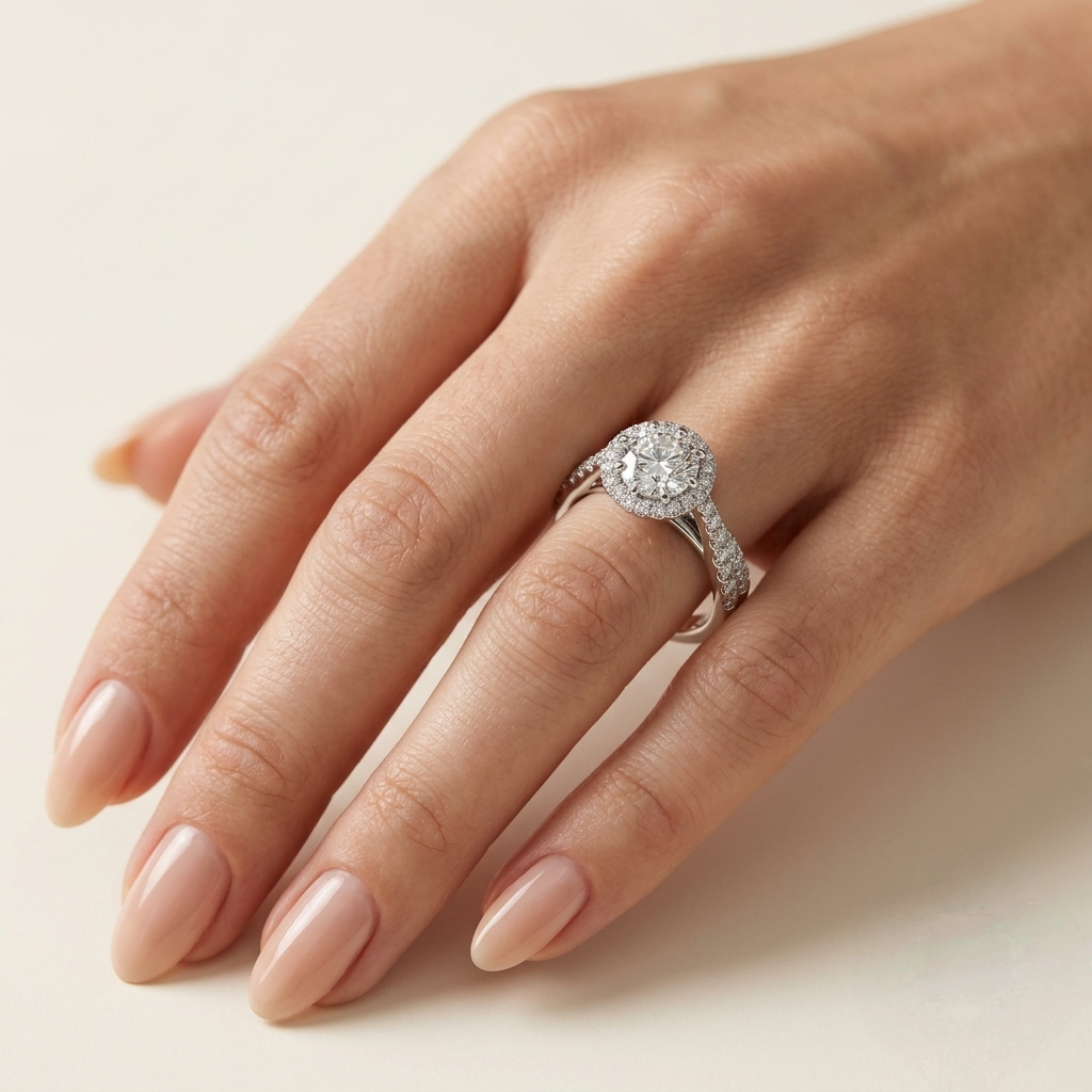 Halo Étoile Moissanite Ring -VVS1 Certified Diamond 💎