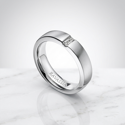 Men's Alpha Matt Baguette Cut Moissanite Band