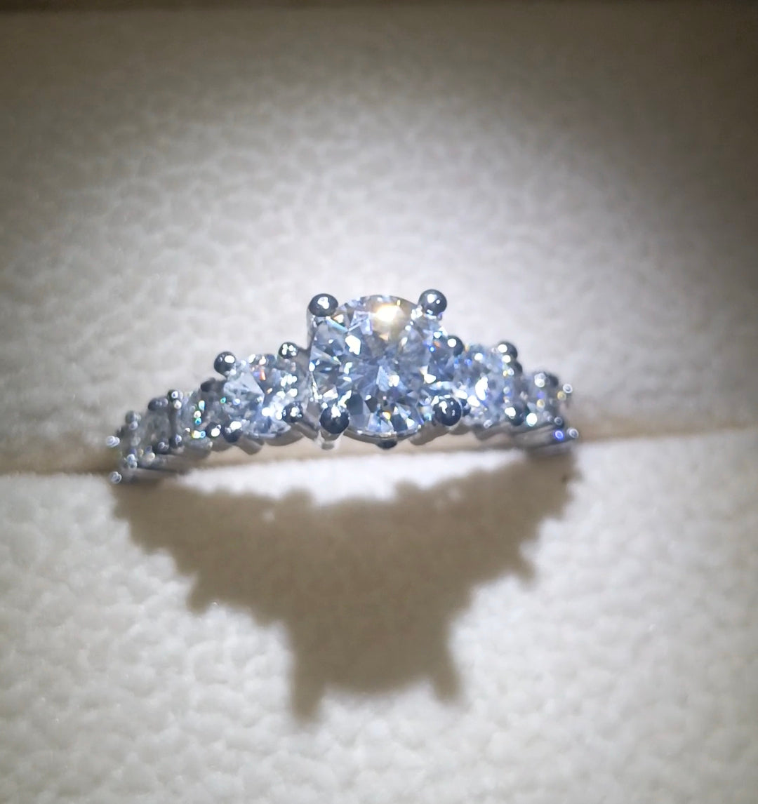 Elevated Halo Moissanite Ring -VVS1 Certified 💎