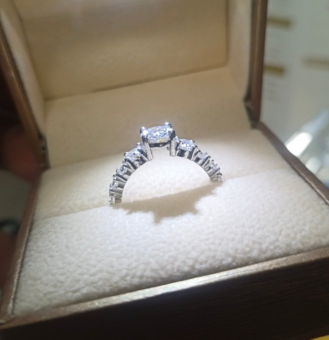 Elevated Halo Moissanite Ring -VVS1 Certified 💎