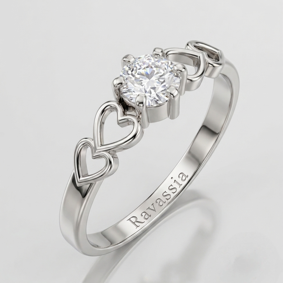 Ravassia Heart Moissanite Diamond Ring - VVS1 Certified ✨